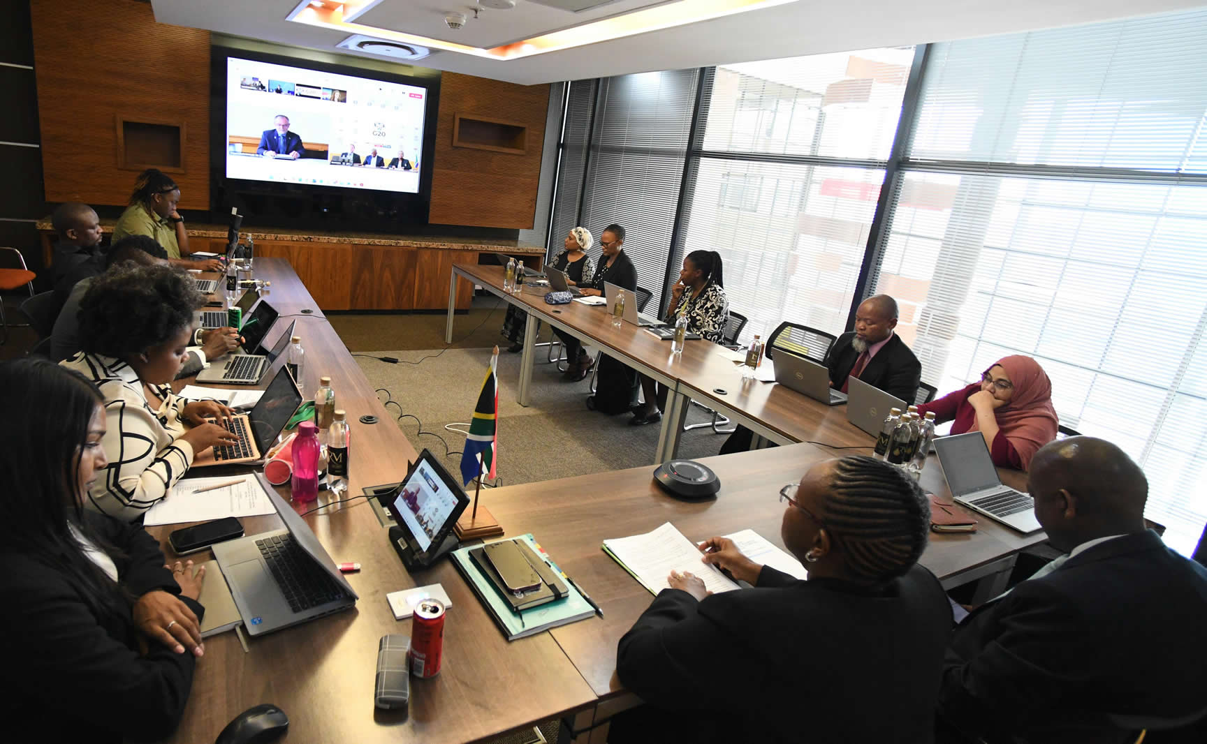 Minister D George (Dr) addressing the virtual meeting