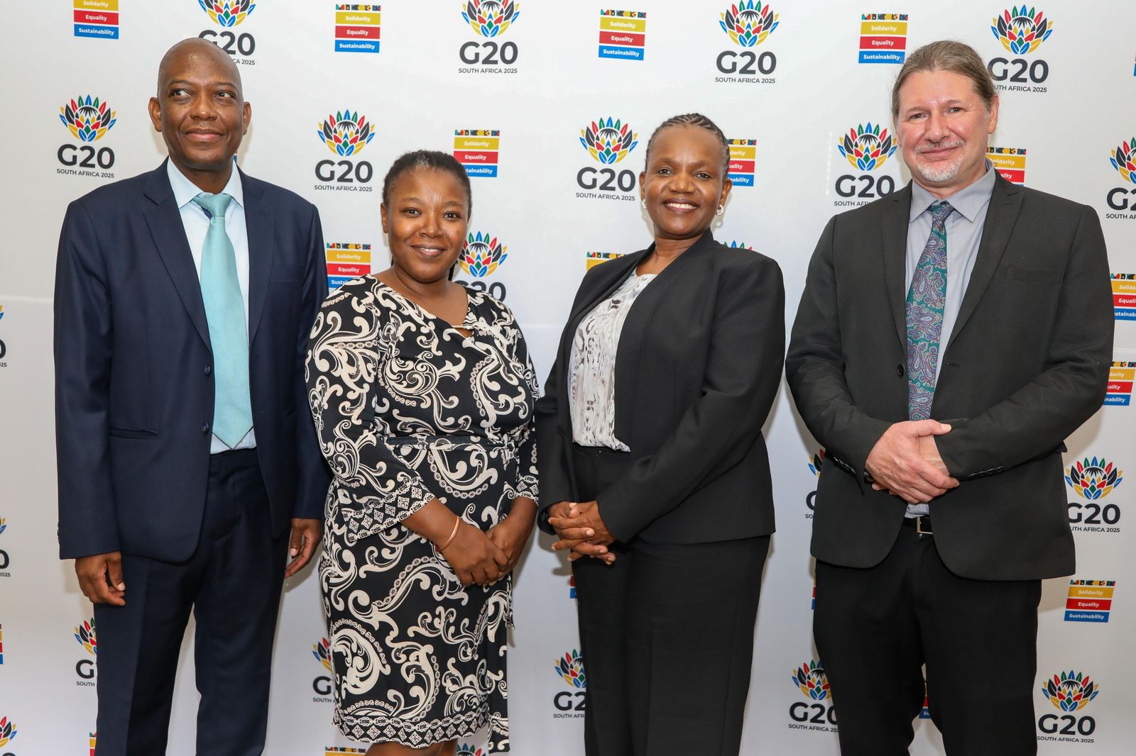 From left: DDG M Kekana, Ms Pamela of Department of International Relations and Cooperation (DIRCO), DG N Tshabalala & CD S Mangold