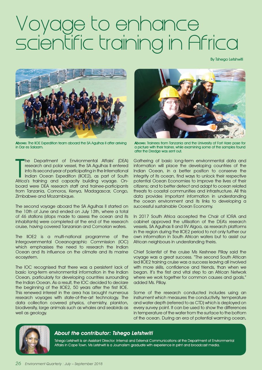 Voyage to enhance scientific training in Africa– download PDF