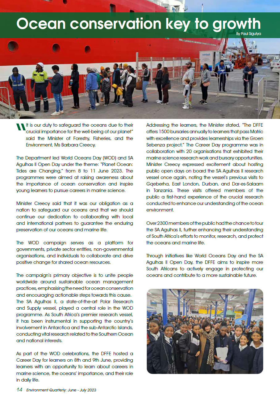 All aboard the SA Agulhas: ocean conservation key to growth – download PDF